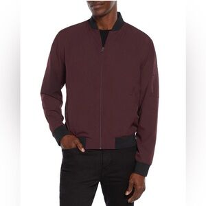 Express Men’s Wine Lightweight Bomber Jacket w/ Zipper Pockets NEW Size Large